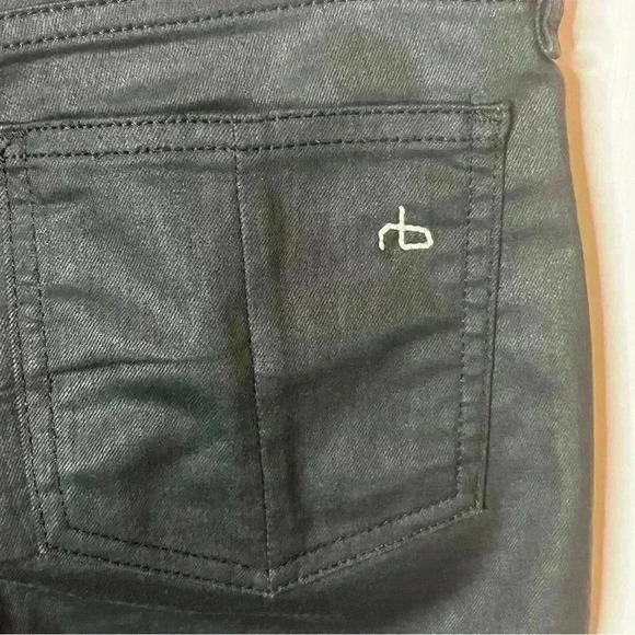 Rag And Bone The Legging Jean Women 26 Black Sheen Slim Skinny Fitted Stretch - Picture 4 of 9